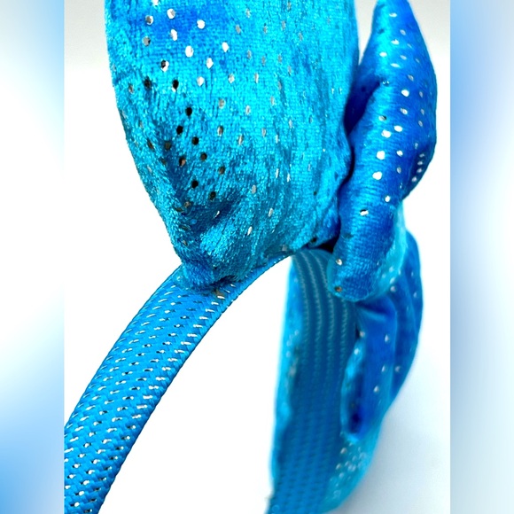 Handmade Blue Shiny Mickey Mouse Ears on Blue Headband - Picture 10 of 11